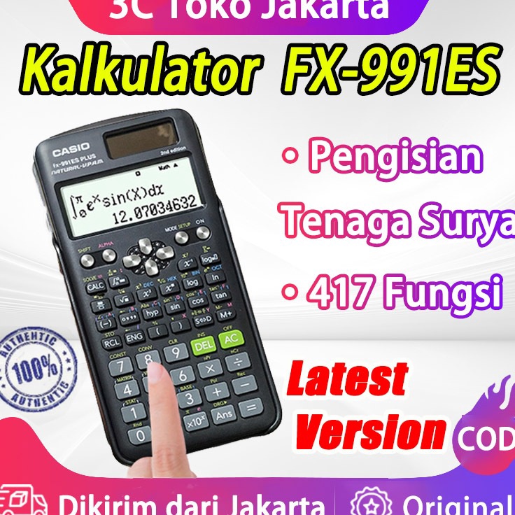 

Kalkulator Scientific Casio ilmiah FX991ESPlus Kalkulator Casio Scientific Calculator Poble Rechargeable Calculator 417 Various Functions Dukungan Untuk Muatan Surya