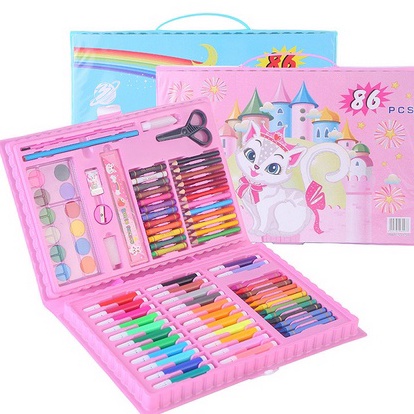 

UG Stationary Set isi 86 pcs Pensil Crayon Warna Cat Air Perlengkapan Sekolah Menggambar Anak Alat Warna