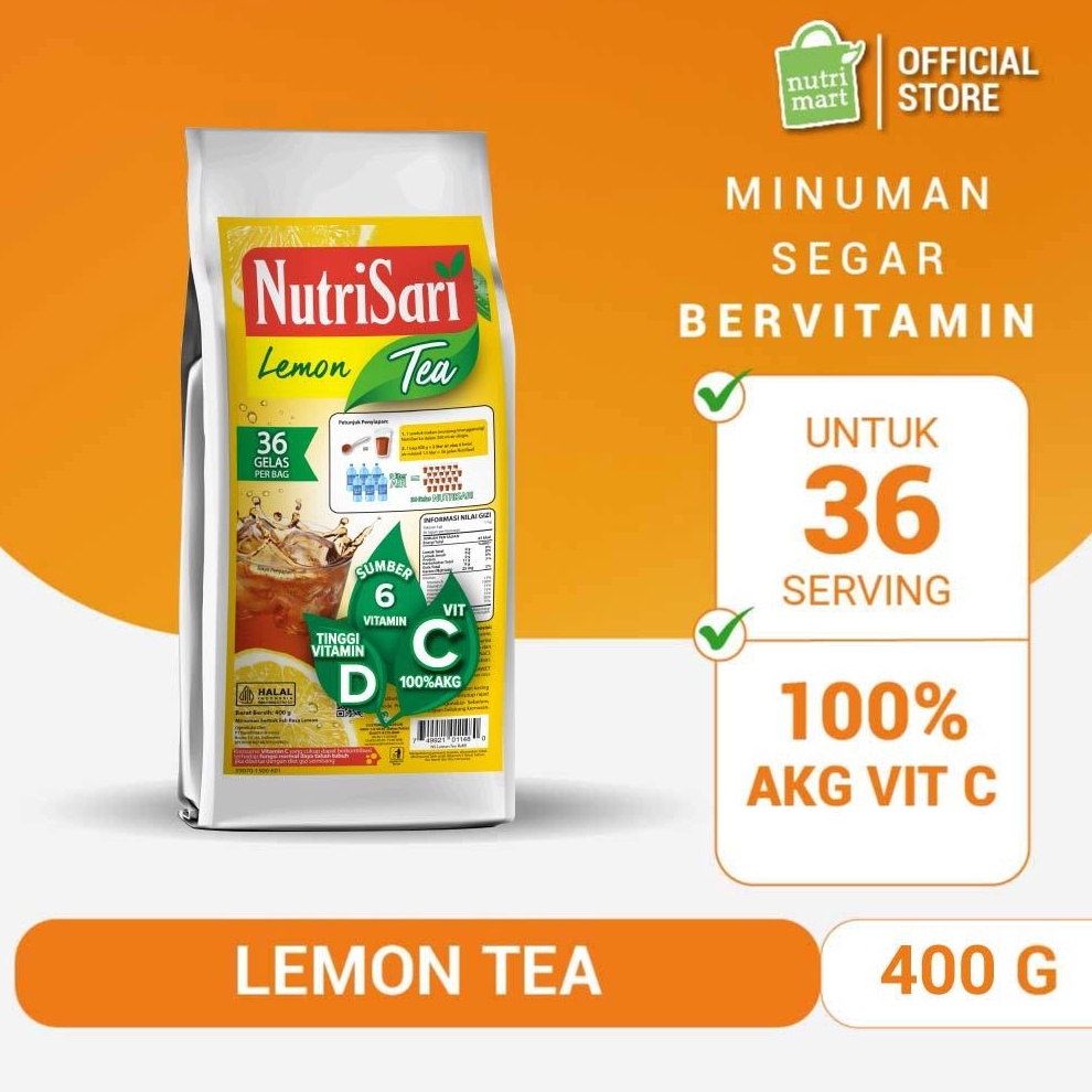 

Termurah NutriSari Lemon Tea Powder Drink Refill 4 gram Teh Rasa Buah Lemon dengan Vitamin C Vitamin D