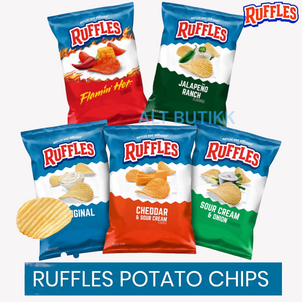

Terlaris RUFFLES POTATO CHIPS 65 OZ 184 gram PRODUCT OF USA