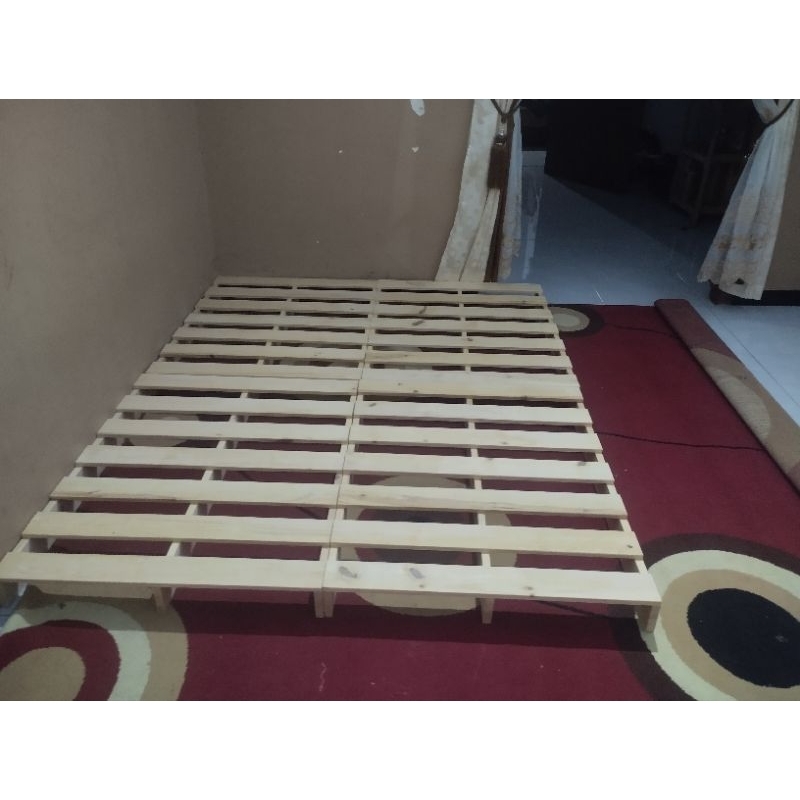 PALET KAYU JATI BELANDA TATAKAN DIPAN KASUR - ORIGINAL