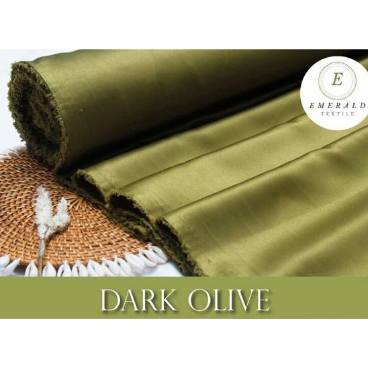 88  BUKAN HIJAB  SETENGAH METER Kain Satin Velvet Roberto Cavalli Silk Premium  Dark OliveOlive  HAR