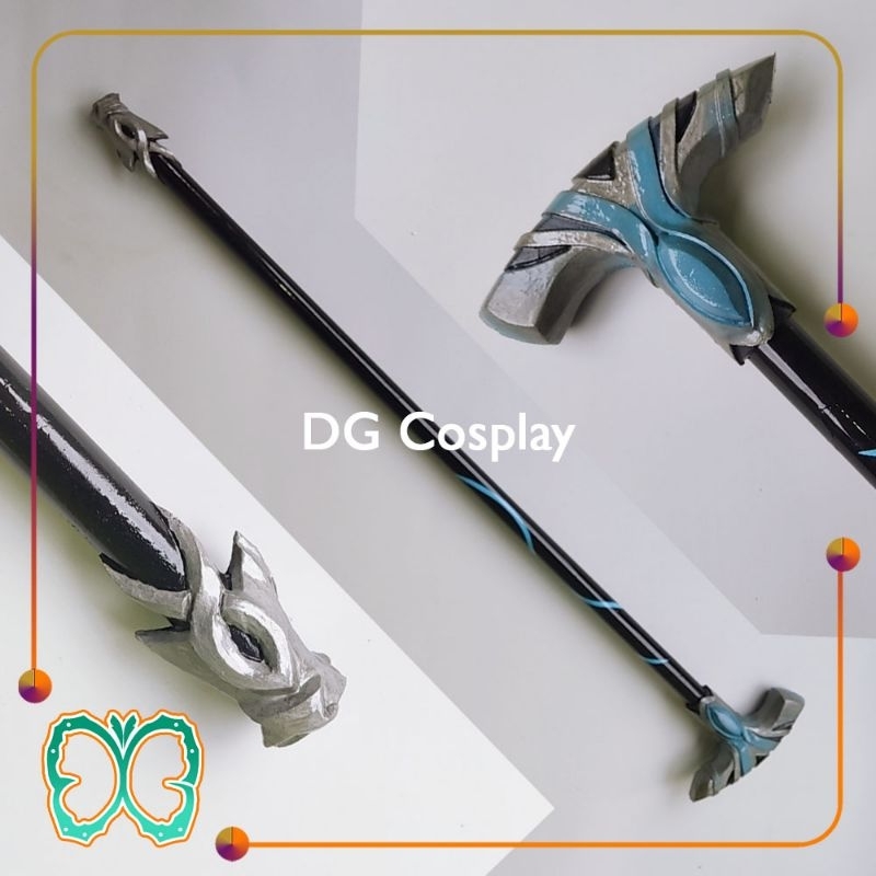 Genshin Impact Cosplay - Neuvilette Staff - Tongkat Kayu Mainan