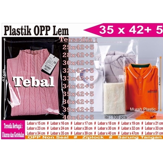 

Inovatif TERMURAH Plastik OPP TEBAL 35 X 42 isi 1 pcs lem