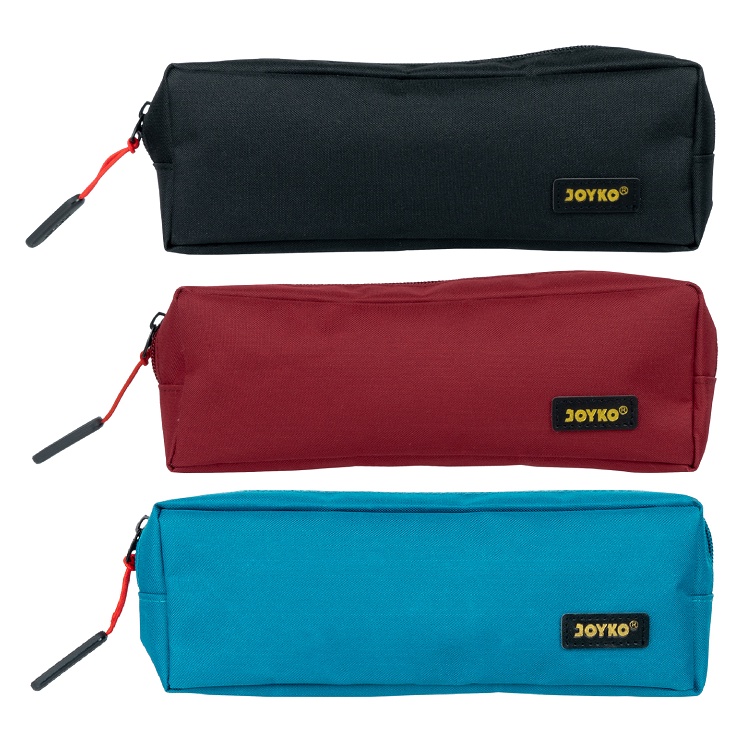

1 Pcs Tempat Pensil Kain Zipper JOYKO PC516 Pen Pencil Spidol Creative Soft Case Hitam Black Biru Blue Merah Red