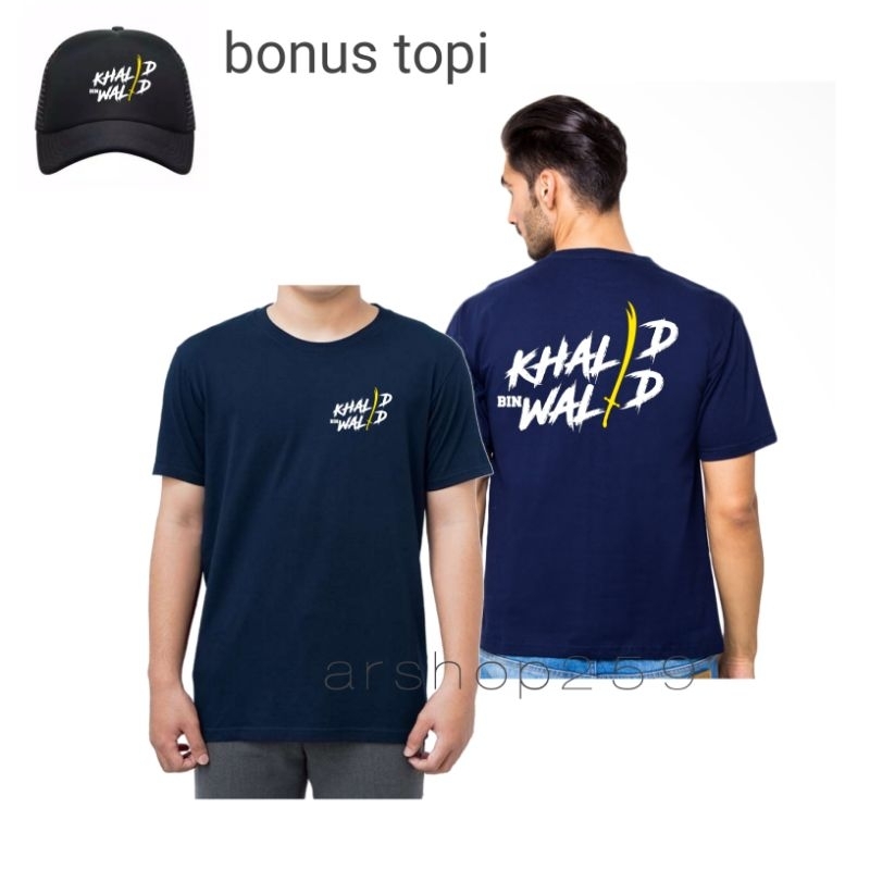 tsan kaos lengan pdk Khalid bin walid + bonus topi