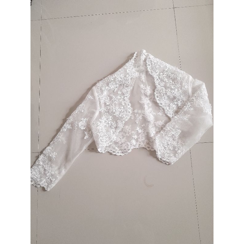 outer/vest brukat dengan tile mutiara