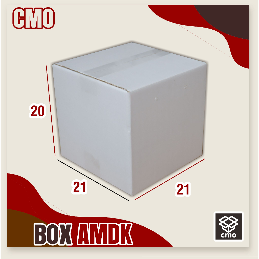 

Custom Sablon box amdk coklat 120ml x36 | 21x21x20 cm 100pcs + SABLON 1 WARNA