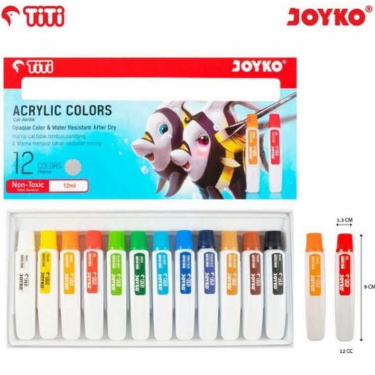

Produk Keren Cat Air Acrylic Joyko 12 Warna ACC 12ML 12C 1pak