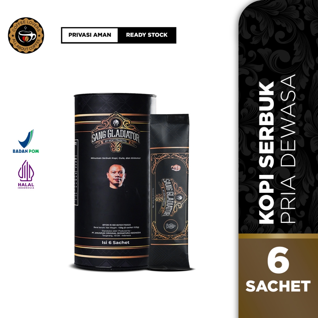 

(Jual Eceran) Kopi Sang Gladiator by Vicky Prasetyo | Kopi Penambah Stamina Pria | Stamina Coffee