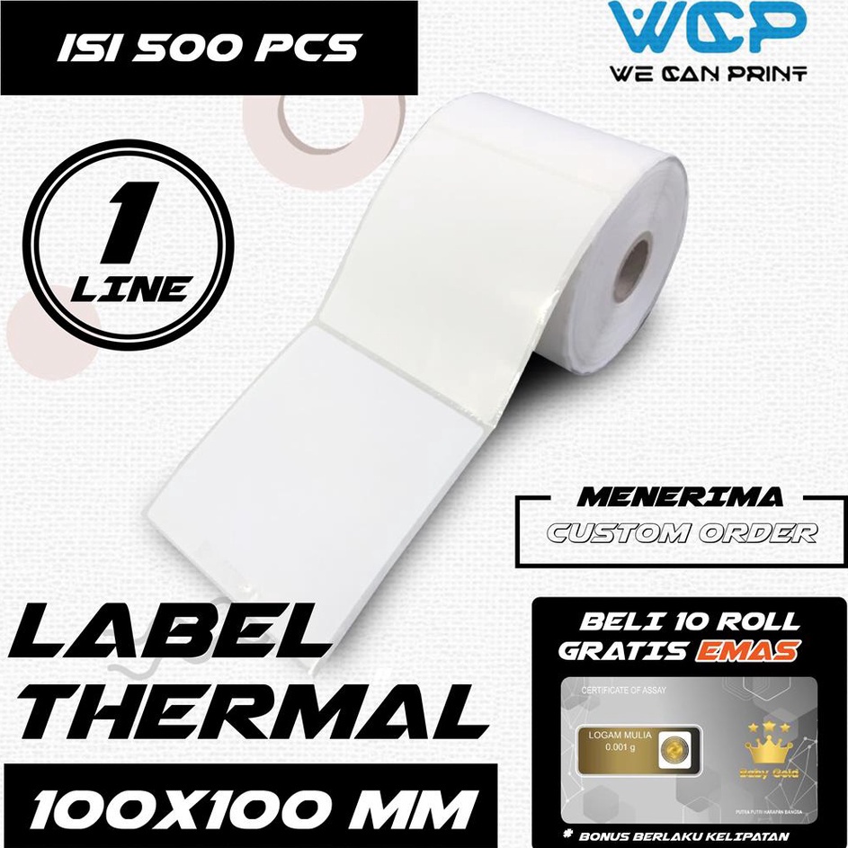 

Modern 5 PCS Label Sticker Printer Barcode Thermal 1x1 mm Kes Stiker Resi Olshop 1 X 1 mm