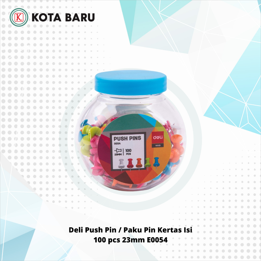 

Deli Push Pin / Paku Pin Kertas Isi 100 pcs 23mm E0054
