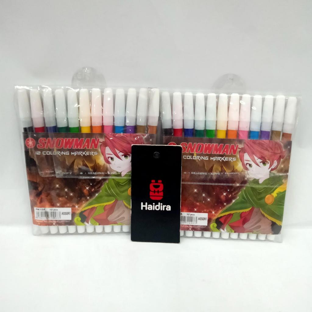 

Spidol Warna / Coloring Markers Snowman 12 Warna PW-12A Pencil Type