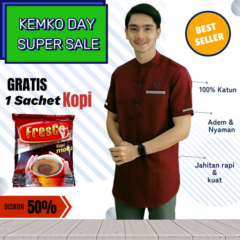BAJU KEMEJA KOKO KEMKO PRIA DEWASA COWOK LAKI LAKI LENGAN PENDEK MOTIF TERBARU MURAH PREMIUM KEREN I
