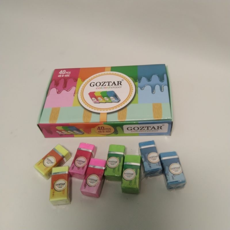 

GOZTAR Colored Eraser Isi 40 pcs || Penghapus Pensil
