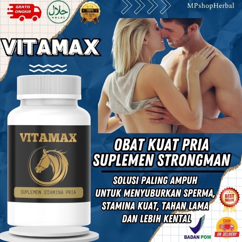 VITAMAX isi 30 Kapsul Vitamin Stamina Pria Tangguh  - Suplemen Kesehatan Herbal Pria Kuat Strongman