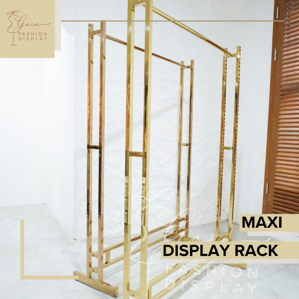 Gawang MAXI Gantungan Baju Rosegold  Gold / Rak Baju Mewah Kokoh Mewah Gawang Stainless Tebal Kotak 