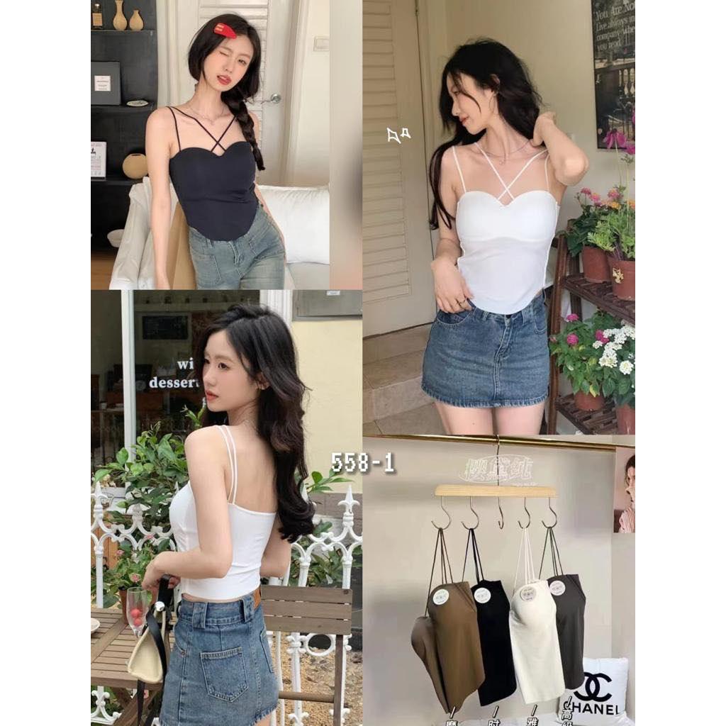 vz lingerie - TANK TOP 45 / Tank Top Cup Bra Nylon Tali Silang Depan