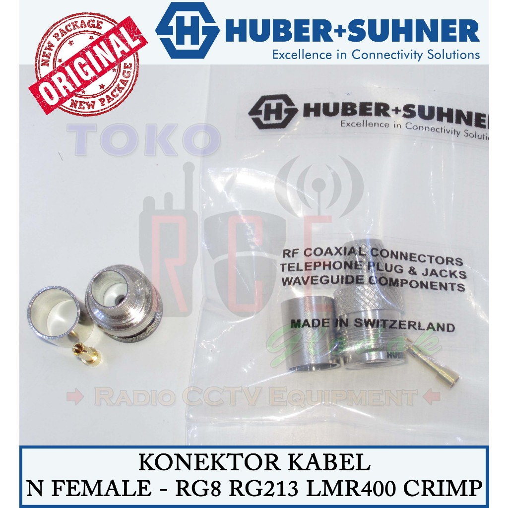 Konektor Connector Jack N Female To RG8 RG213 LMR400 Crimping HuberSuhner