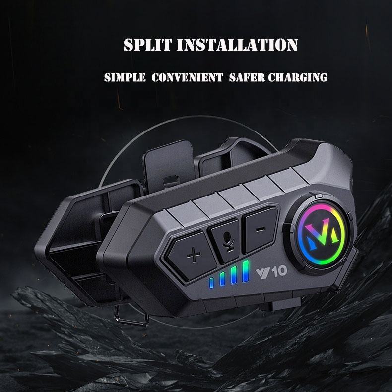 Y10 Bluetooth 5.3 Helm Sepeda Motor Bluetooth Headset intercom Hands Free Call Kit IPX6 Tahan Air