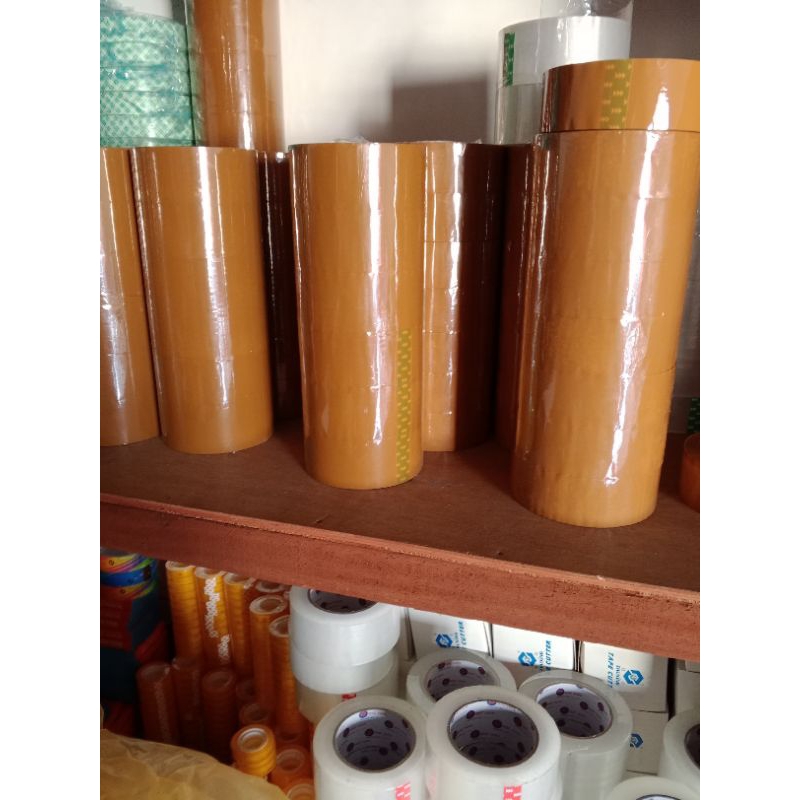 

paket 6 pcs Lakban Bening-Coklat 45mm x 200 Yard