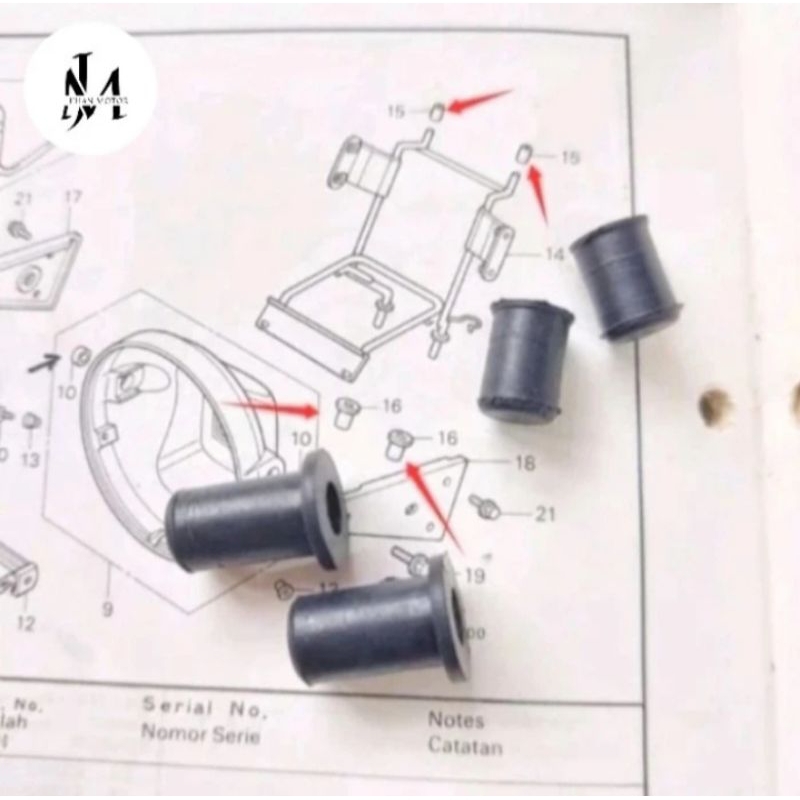 Karet braket breket bracket dudukan lampu depan Honda tiger lama tilam Tiger lawas tilas Tiger Revo 