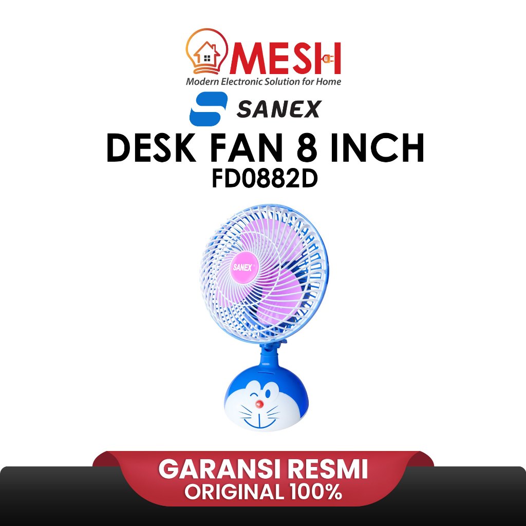 Sanex Kipas Angin Meja FD0882D FD 0882D FD 0882 D FD-0882D - Desk Fan 8 inch 2in1 (Desk+Wall) - Dora