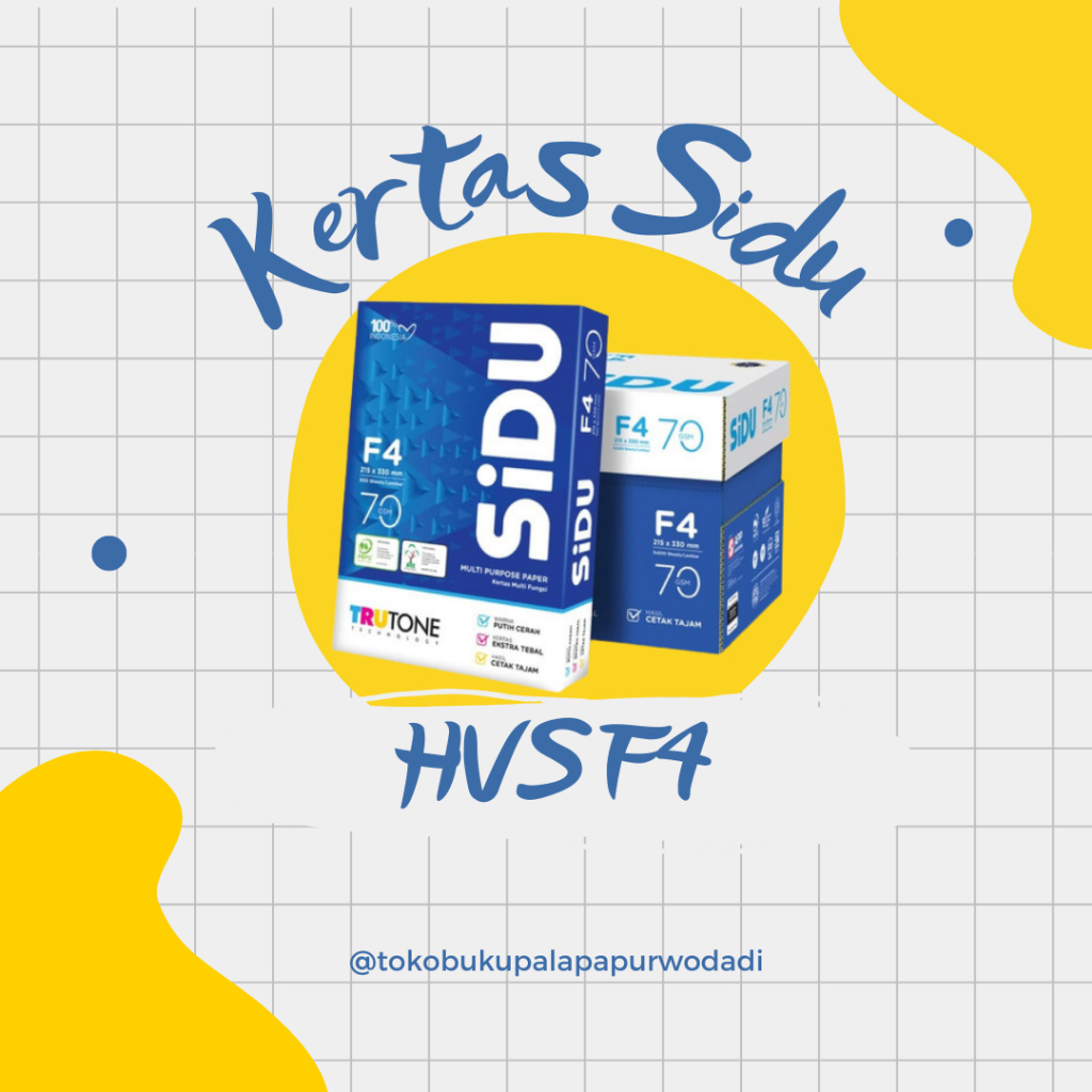 

Kertas HVS SIDU F4 KERTAS FOTOCOPY SINAR DUNIA 70gr