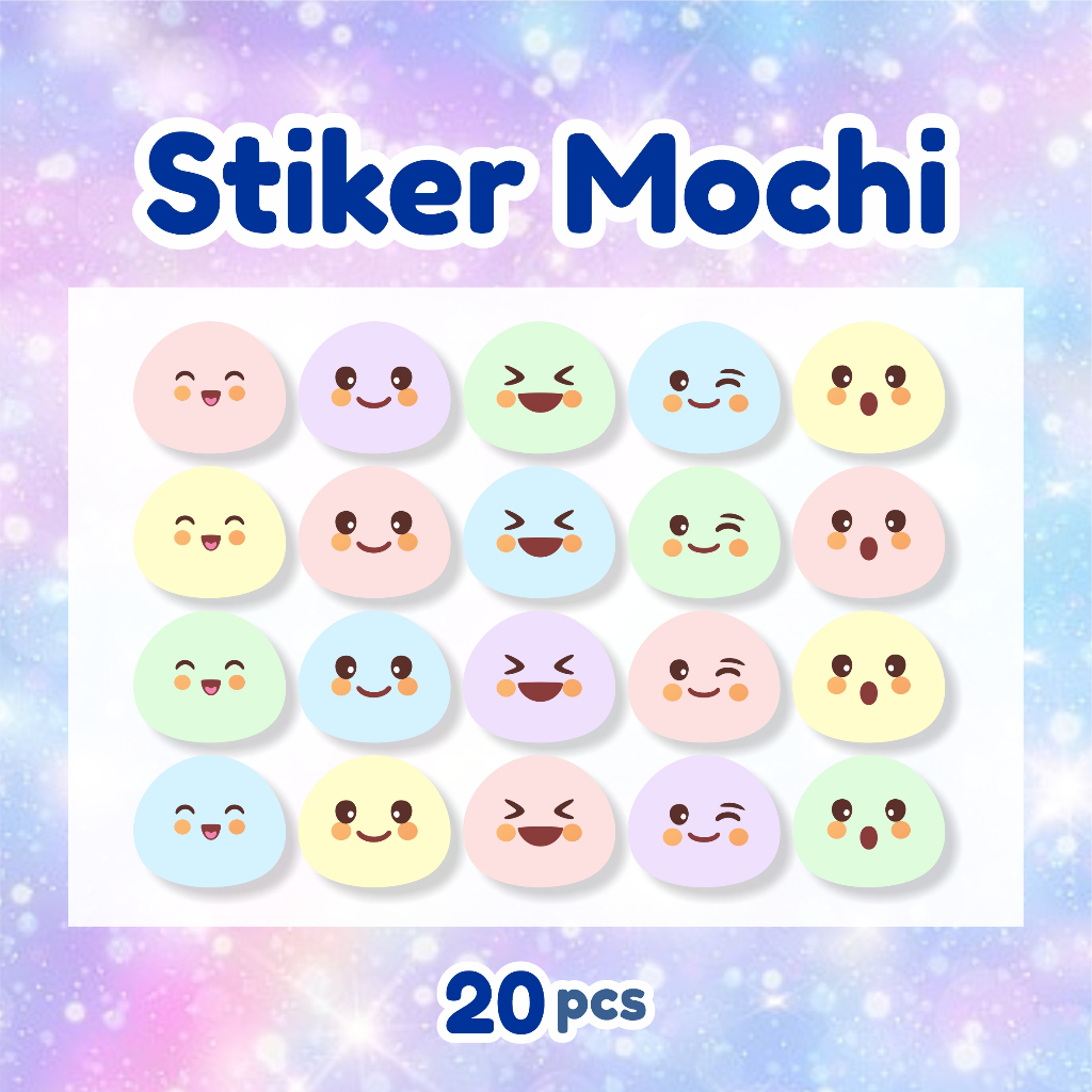 

20 pcs Stiker Mochi Lucu Diary Sticker Dekorasi Jurnal Scrapbook