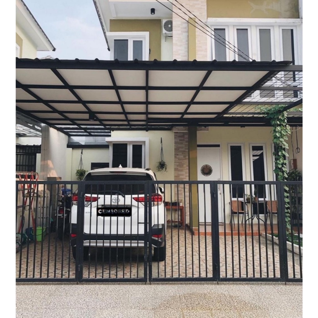 kanopi minimalis atap spandek+GRC