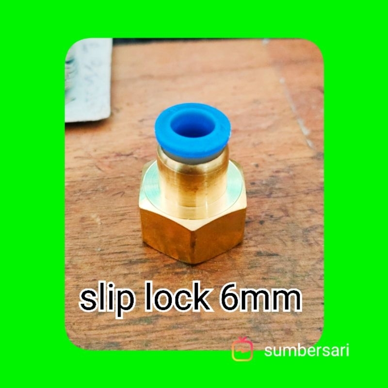 slip lock 6 mm x drat dalam 18 mm untuk slang pu