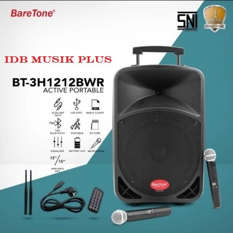 Portable speaker 12 Inch BARETONE BT3H1212BWR | BT-3H1212BWR