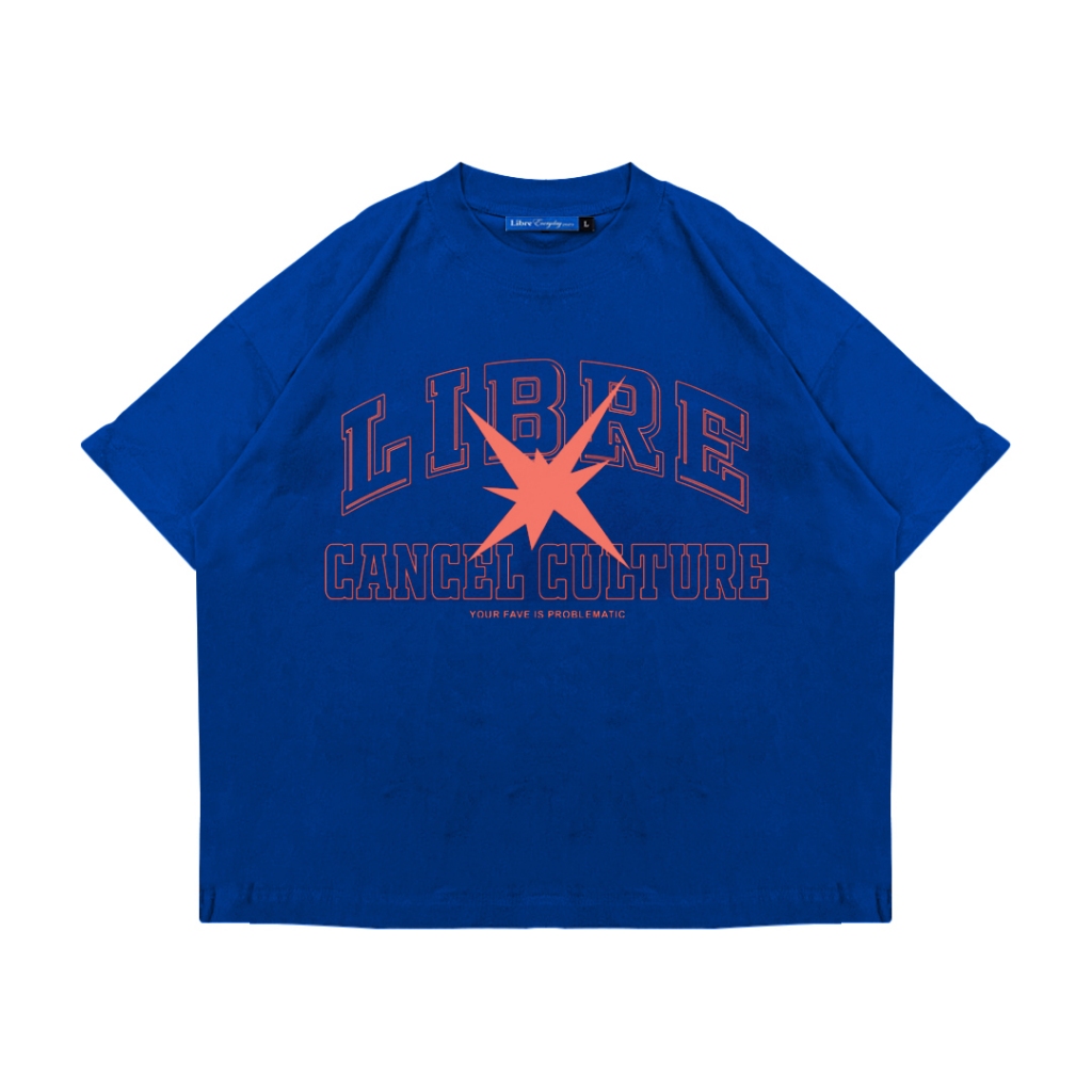 Oversize Boxy Tshirt Kaos Cancel Culture Blue LIBRE