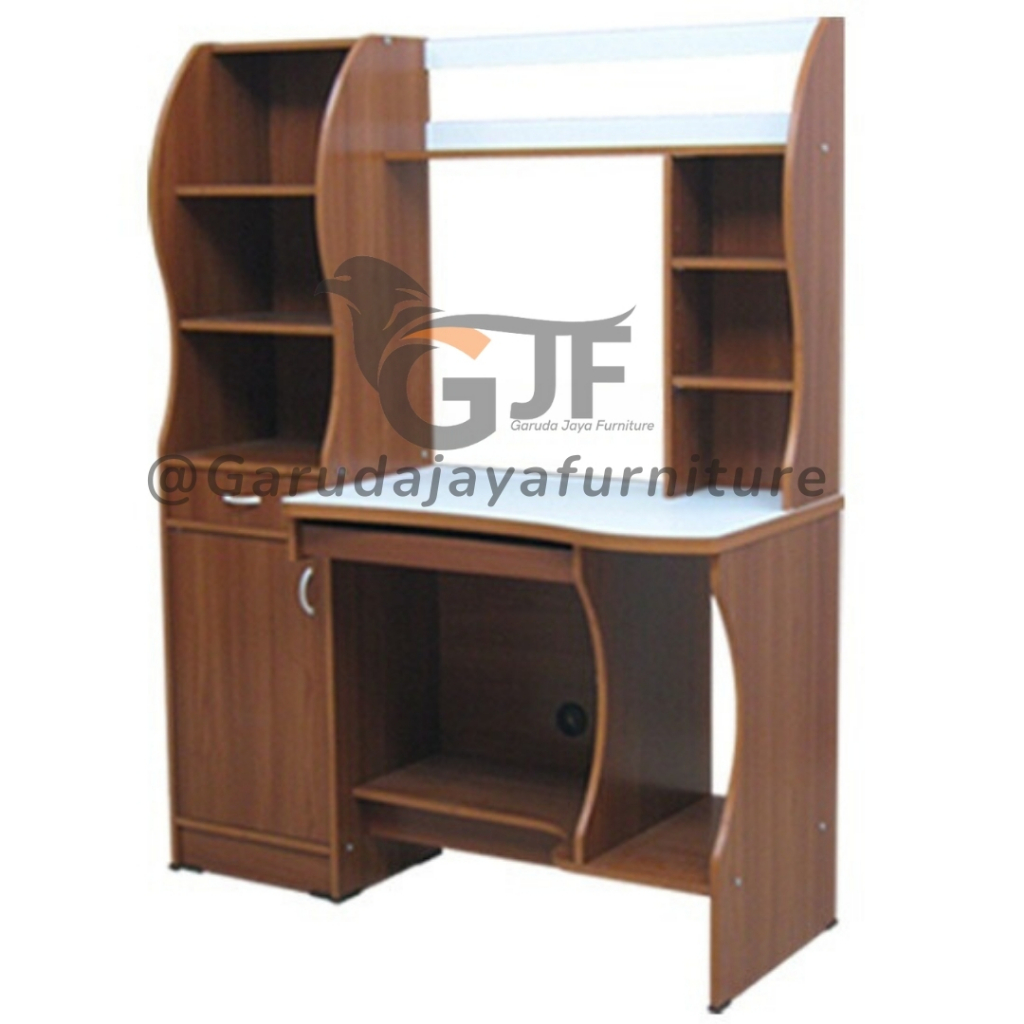 MEJA BELAJAR BESAR/MEJA BELAJAR DENGAN LEMARI/MEJA KOMPUTER/MEJA BELAJAR COKELAT HITAM/TOPPAN MBC 05