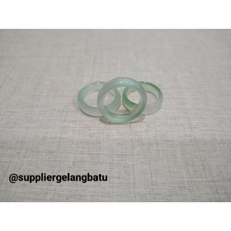 cincin batu giok adventurine hijau agate asli batu alam natural cincin pria