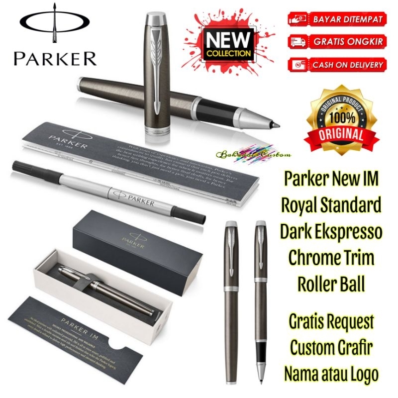 

PULPEN PARKER ORIGINAL NEW IM ROYAL STANDARD DARK EKSPRESSO CHROME TRIM ROLLER BALL GRATIS REQUEST CUSTOM GRAFIR NAMA ANDA ATAU LOGO ANDA COCOK UNTUK PEMAKAIAN PRIBADI ATAU UNTUK HADIAH SPESIAL MERCHANDISE PROMOSI ANDA