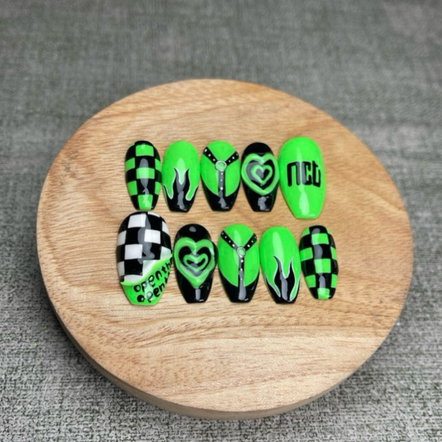 AYUMI NAIL || NCT GREEN NAILS || PRESS ON NAILS NCT DREAM || PREMIUM QUALITY || READY STOCK FAKE NAI