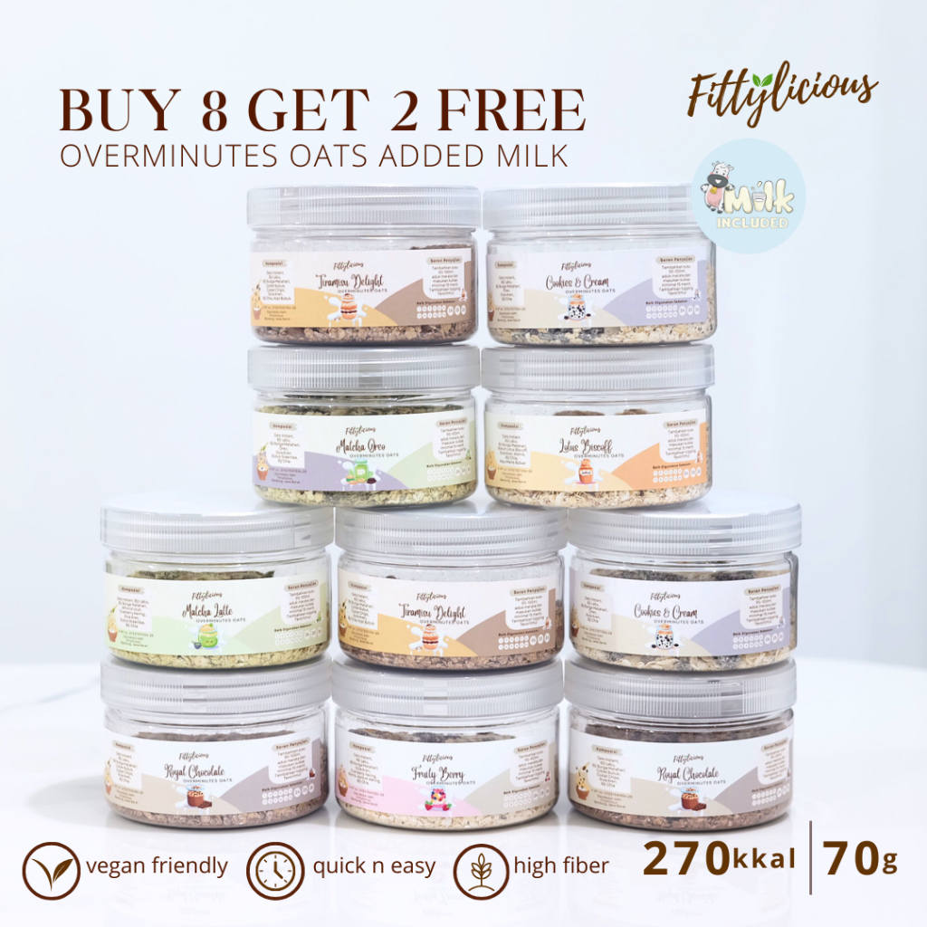 

Nafariz724 Fittylicious Diy Overminutes Oats Buy 8 Get 2 Free Jar / Cereal Oats T / Overnight Oats /