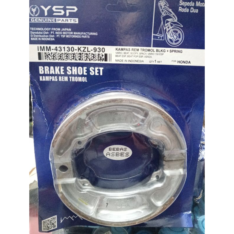YSP PRESS KAMPAS REM BELAKANG KZL VARIO BEAT FI VARIO 125 ORIIGINAL YSP