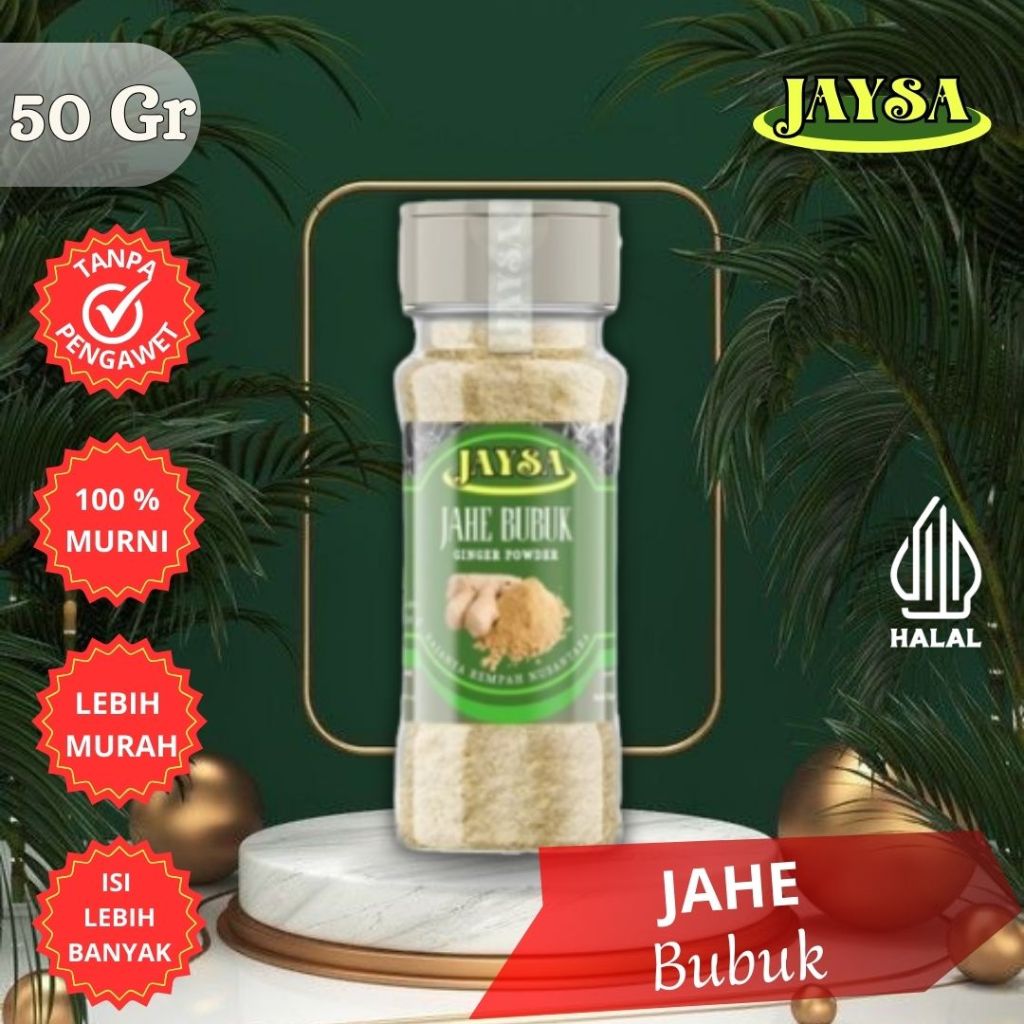 

JAYSA - Jahe Bubuk 50 gr / Ginger Ground / Ginger Powder / Bubuk Jahe / Jahe Bubuk Asli / Bubuk Jahe Murni / Ginger Powder Grade A / Premium Ginger Powder