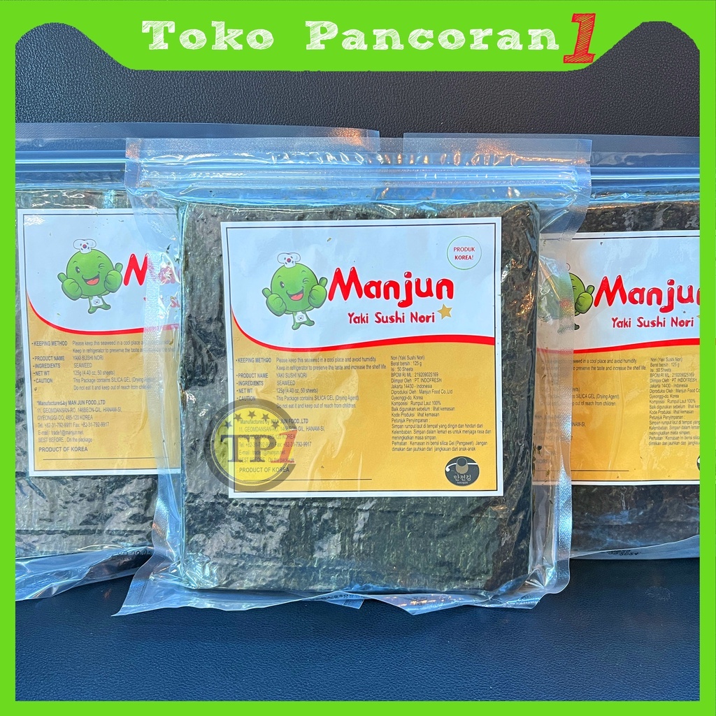 

bGF MANJUN Nori Sushi Halal 5 lembar /Yakinori Import Kimbab/ Gimbab / Lembar Rumput Laut/Bamboo mat