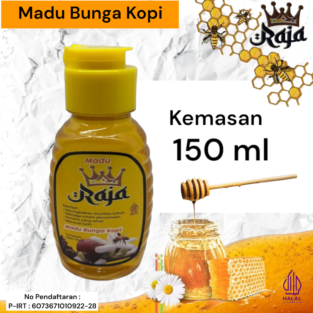 

Madu Raja Bunga Kopi 100% Murni Tampa Campuran Kemasan 150 Ml