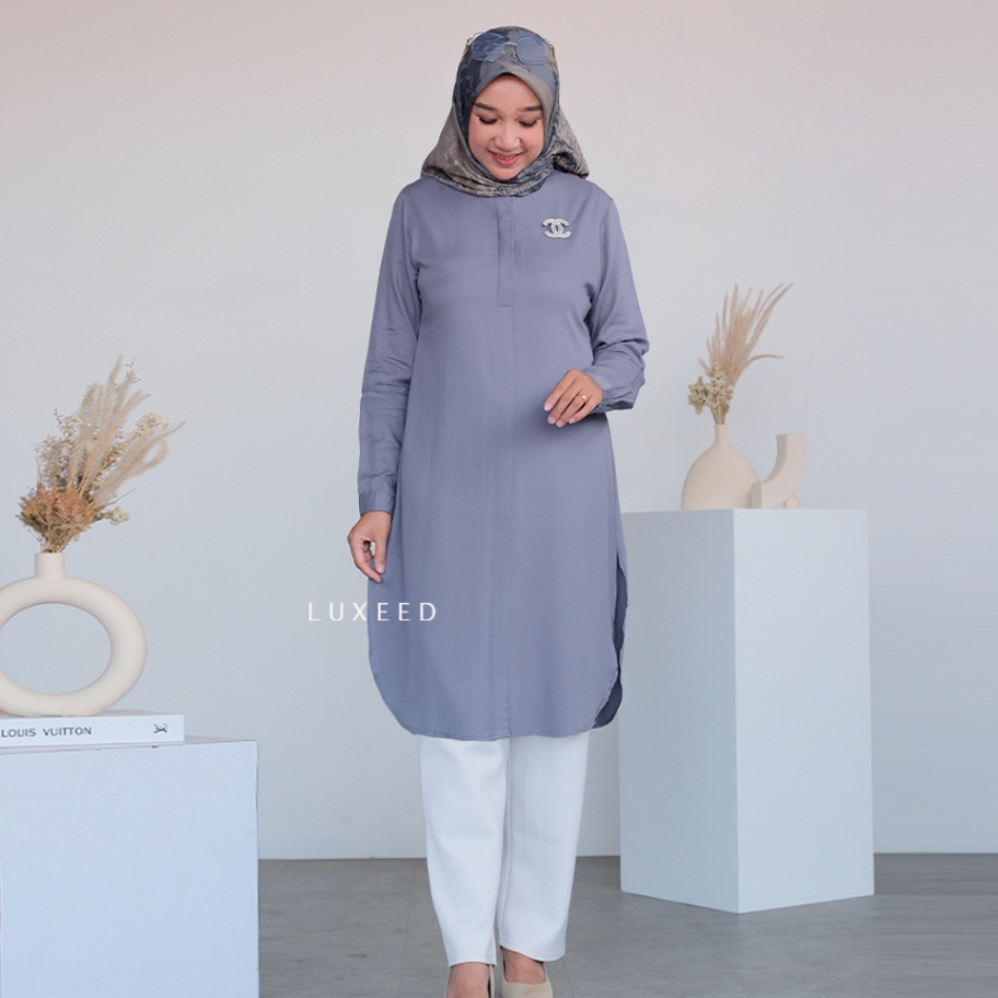 Dijamin Ori Tunik Polos Wanita Terbaru Tunik Twill Rayon Tunik Harian Tunik Simple Tunik Katun Tunik
