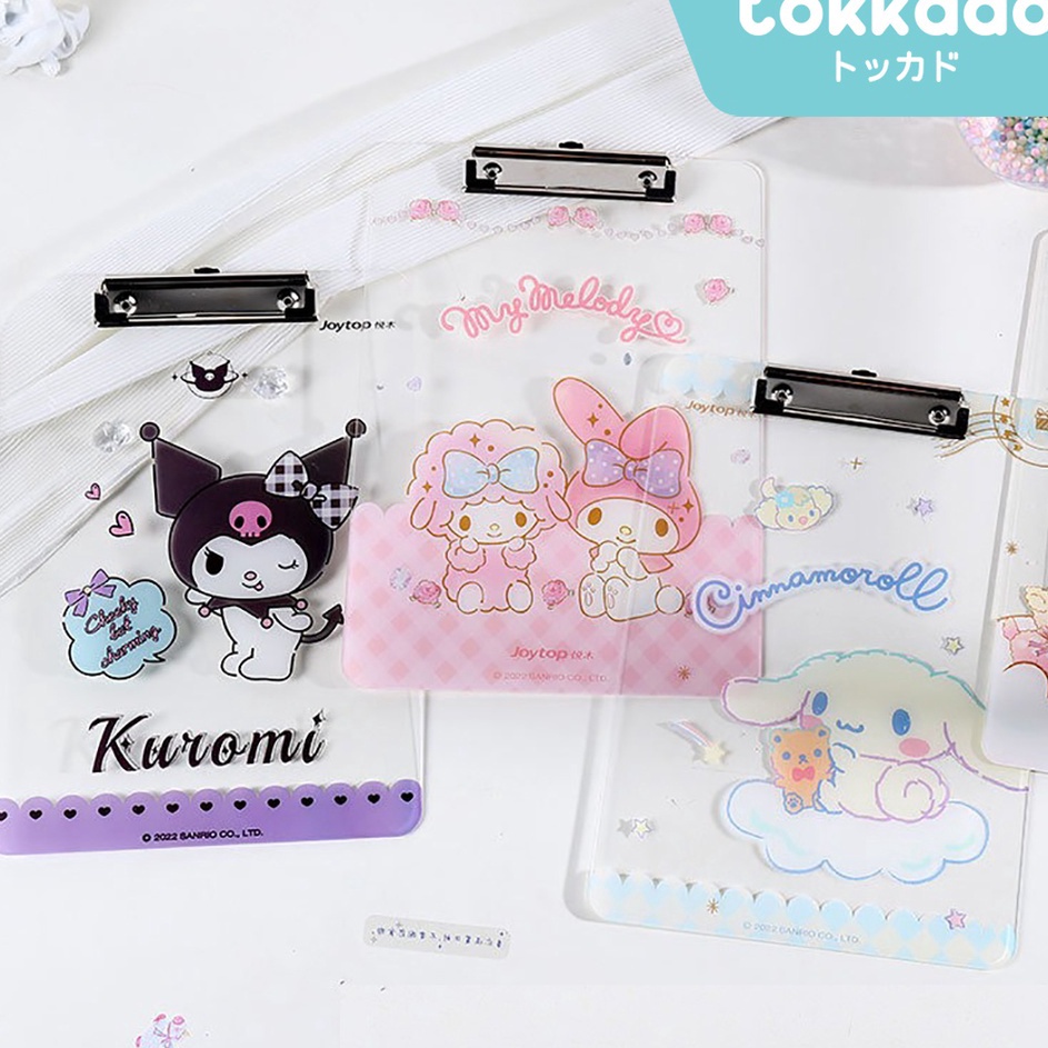 

TOKKADO Sanrio Akari Clipboard Papan Jalan Alas Ujian Tulis Akrilik A4 Karakter Lucu