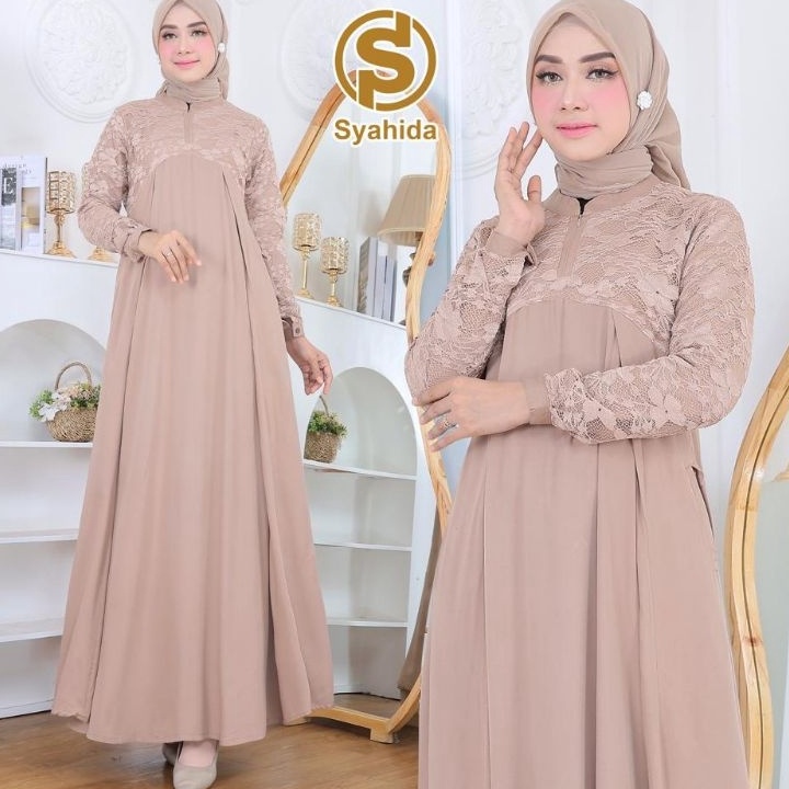 ORIGINAL  Syahida Original By Kacimosh  Gamis Polos Mix Bordir TerbaruGamis Original Syahida Gamis B