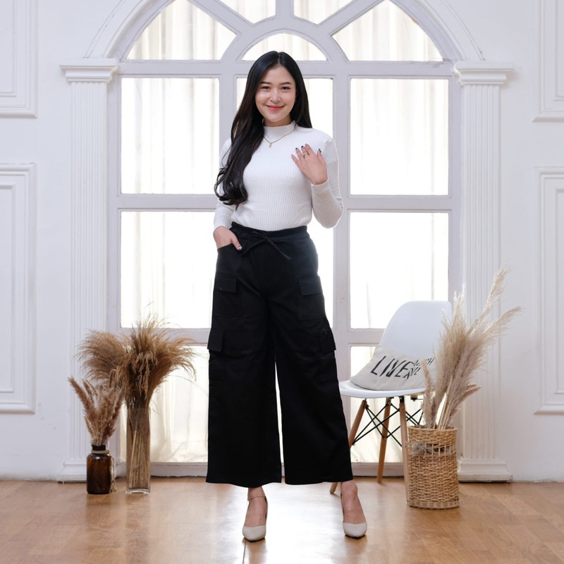 CELANA KULOT CARGO WANITA TWILL STRETCH BEST PRODUK