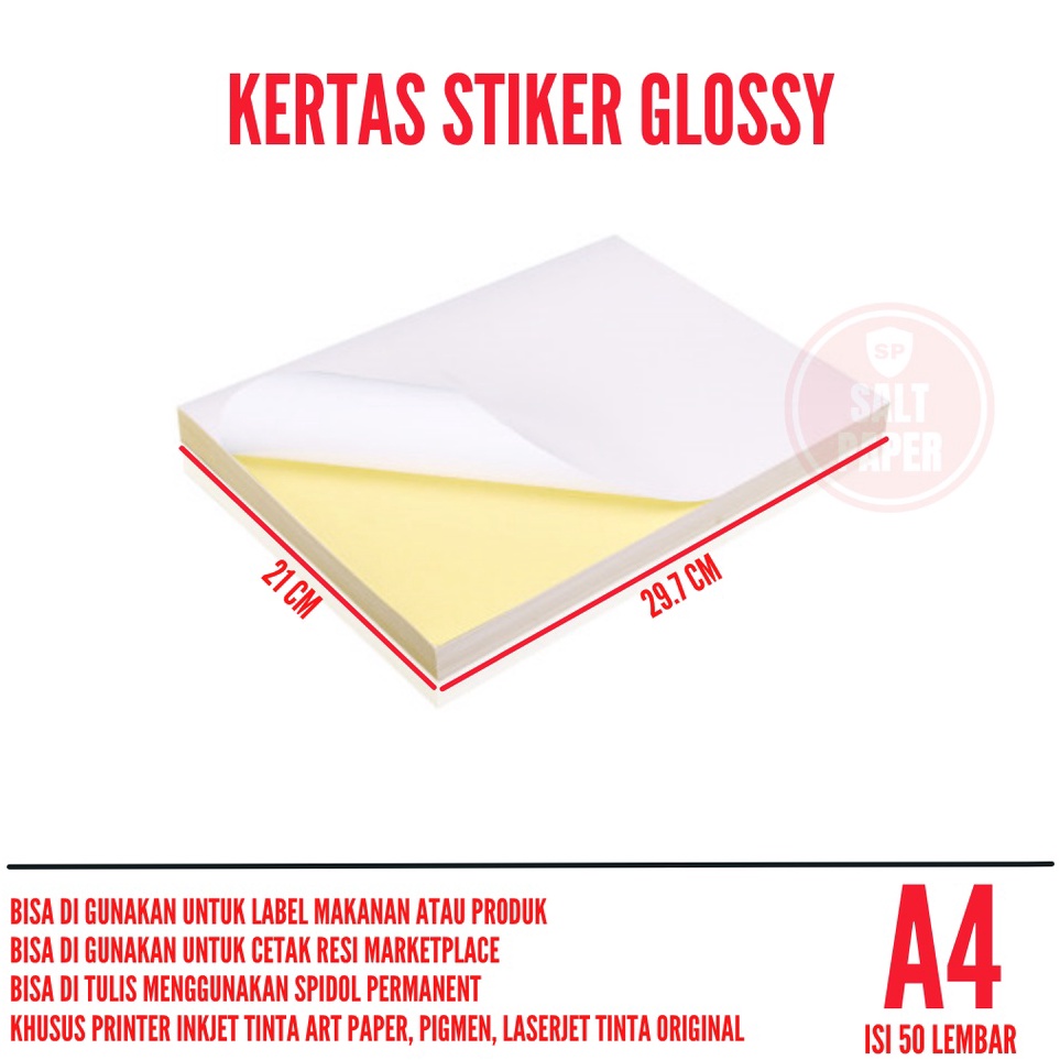 

Terbaru Kes Stiker A4 Glossy 5 lembar Stiker Glossy A4 Sticker Glossy A4