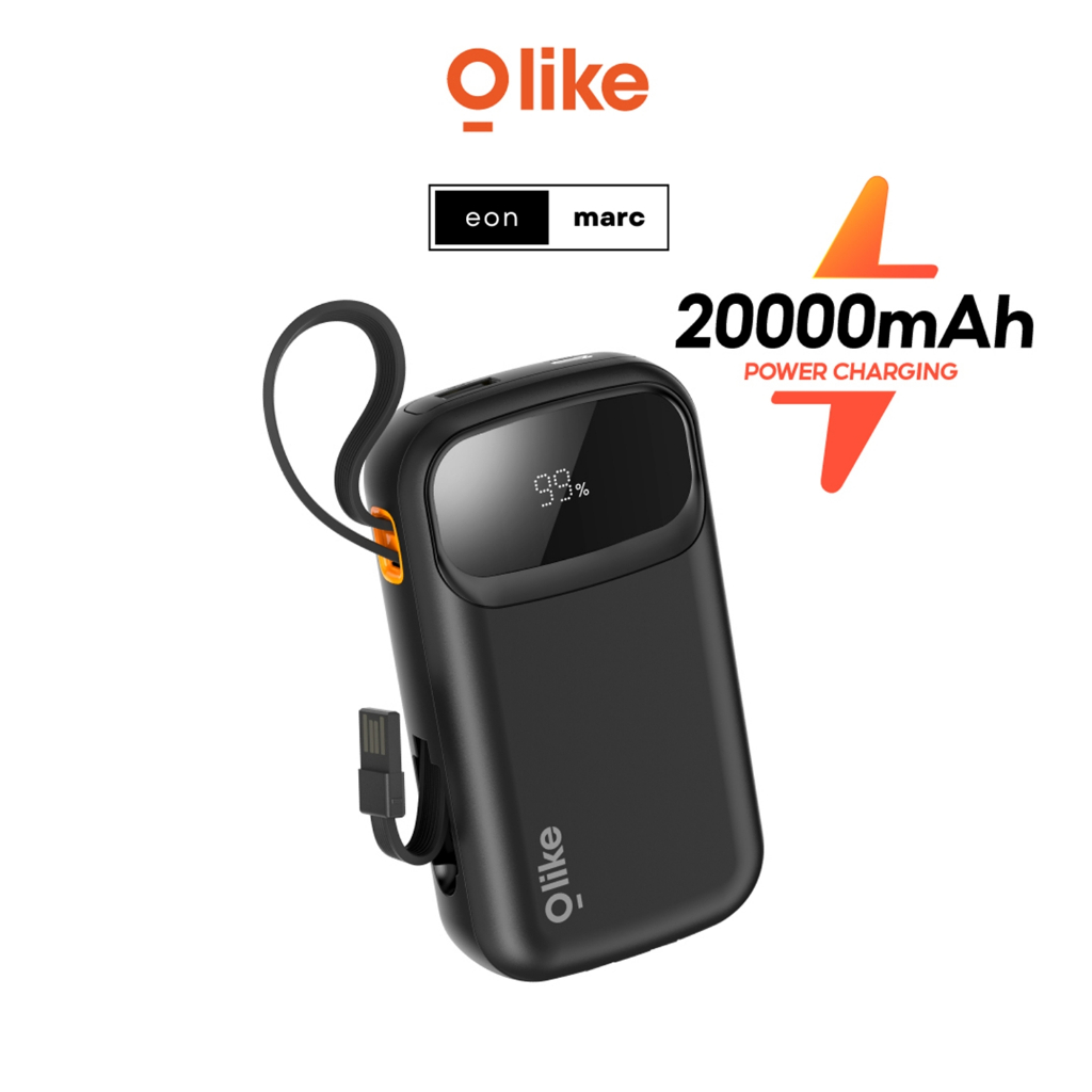 Olike Powerbank 20000mAh Smart Protection LED Display Safety Flight 3 Output Support P403 USB | Type