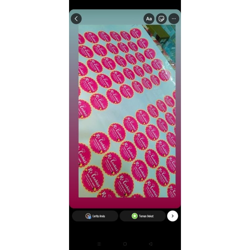 

custom stiker cutting bontax A3 berbagai ukuran dan bentuk