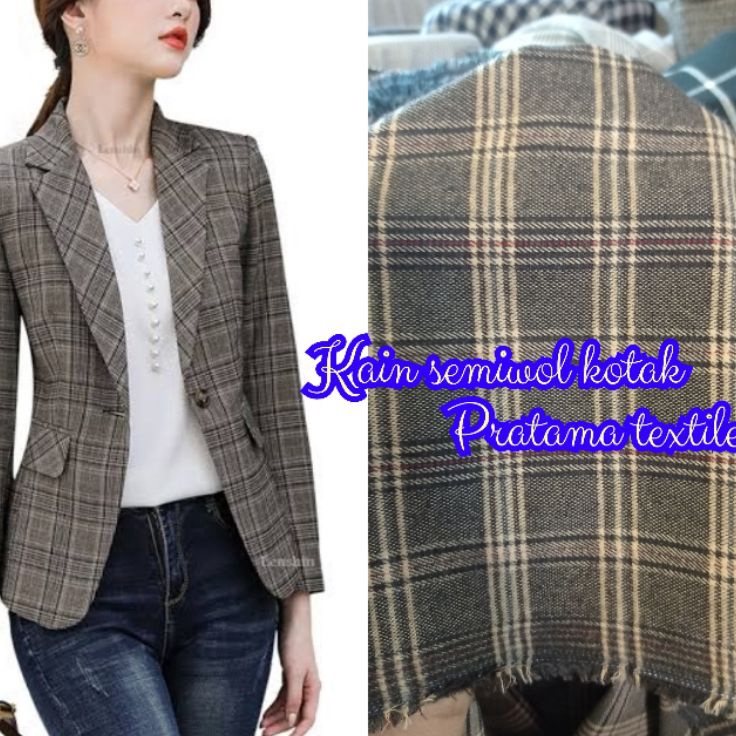STAR Kain blazer motifBahan kain blazer semiwool import motif terbaru